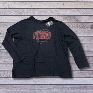 Calgary Flames Majestic NHL Long Sleeve T-Shirt Mens 2X Black Cotton NWT Hockey